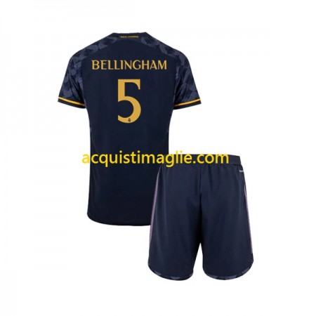 Divisa di Calcio Real Madrid Jude Bellingham 5 Bambino Trasferta 2023/2024